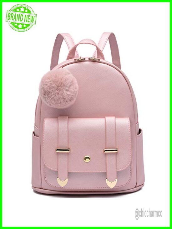 PU Leather Mini Backpack for Women Teen Girls Cute Adorable Daypack